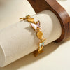 Women's Stainless Steel Bracelet With Butterfly Water Drop Geometric Pattern 18K Vacuum Plated Non Fading Jewelry