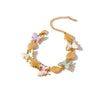 Women's Stainless Steel Bracelet With Butterfly Water Drop Geometric Pattern 18K Vacuum Plated Non Fading Jewelry
