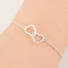 Women's Stainless Steel Bracelet With Double Heart Pendants And Electroplated Finish Simple Romantic Jewelry Design