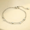 Women's Stainless Steel Bracelet With Electroplating And Love Zircon Design