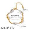 Women's Stainless Steel Bracelet With 18K Gold Plating Five Point Star And Water Drop Geometric Design With Zircon Inlay