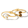 Women's Stainless Steel Bracelet With 18K Gold Vacuum Plating Imitation Pearl And Tiger Eye Inlay Non Fading Fashion Accessory