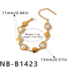 Women's Stainless Steel Bracelet With 18K Gold Vacuum Plating Pearl And Rhinestone Accents And Heart Shaped Geometric Design