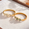 Women's Stainless Steel Bracelet With 18K Gold Vacuum Plating Zircon And White Shell Inlay Simple Non Fading Jewelry