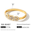 Women's Stainless Steel Bracelet With 18K Gold Vacuum Plating Zircon And White Shell Inlay Simple Non Fading Jewelry