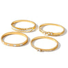 Women's Stainless Steel Bracelet With 18K Gold Vacuum Plating Zircon Rhinestone Accents And White Shell Simple Versatile Jewelry