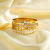 Women's Stainless Steel Bracelet With 18K Gold Vacuum Plating Zircon Rhinestone Accents And White Shell Simple Versatile Jewelry