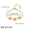 Women's Stainless Steel Bracelet With 18K Vacuum Plating And Floral Geometric Pattern