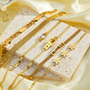 Women's Stainless Steel Bracelet With 18K Vacuum Plating And Floral Geometric Pattern