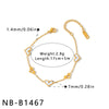 Women's Stainless Steel Bracelet With 18K Vacuum Plating White Shell Inlay Geometric Heart Pattern And Hollow Heart Design