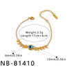 Women's Stainless Steel Bracelet With Natural Stone Inlay Geometric Leaf Chain Design And 18K Vacuum Plated Finish
