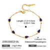 Women's Stainless Steel Bracelet With Natural Tiger's Eye And Lapis Lazuli Geometric Design Hypoallergenic Jewelry