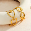 Women's Stainless Steel Bracelet With Water Drop Heart Design Geometric Style Vacuum Plated Jewelry
