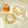 Women's Stainless Steel Bracelet With Water Drop Heart Design Geometric Style Vacuum Plated Jewelry