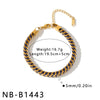 Women's Stainless Steel Braided Rope Bracelet With Geometric Design And 18K Vacuum Plated Finish Fashion Jewelry