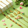 Women's Stainless Steel Butterfly Beaded Bracelet With Natural Stone Electroplated Animal Geometric Design