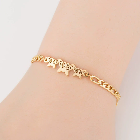 Women's Stainless Steel Butterfly Bracelet With Minimalist Animal Design And Goldinlaid Detailing Cute Jewelry Wholesale