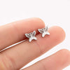 Women's Stainless Steel Butterfly Earrings With Electroplated Insect Design Simple Stylish Animal Fashion Jewelry