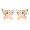 Women's Stainless Steel Butterfly Earrings With Electroplated Insect Design Simple Stylish Animal Fashion Jewelry