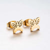 Women's Stainless Steel Butterfly Earrings With Electroplated Insect Design Simple Stylish Animal Fashion Jewelry