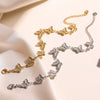 Women's Stainless Steel Butterfly Geometric Style Electroplated Bracelet Hand Jewelry