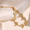 Women's Stainless Steel Butterfly Geometric Style Electroplated Bracelet Hand Jewelry