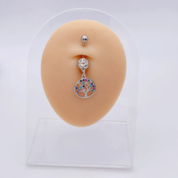 Women's Stainless Steel Butterfly Heart Tree Of Life Navel Ring Piercing Jewelry Electroplated