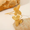 Women's Stainless Steel Butterfly Open Bracelet With Electroplating Treatment Light Luxury Elegant Style