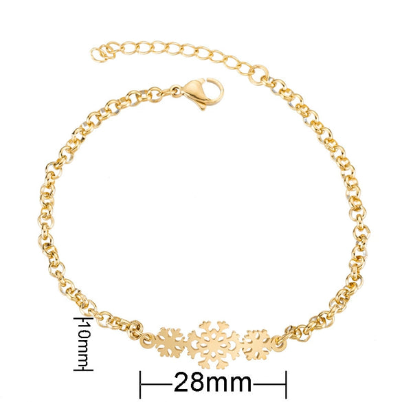 Women's Stainless Steel Butterfly Snowflake Elephant Love Couple Moon Star Bracelet With Electroplating Patterned With Animals And Zodiac