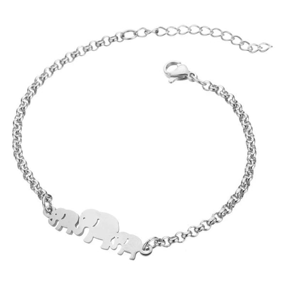 Women's Stainless Steel Butterfly Snowflake Elephant Love Couple Moon Star Bracelet With Electroplating Patterned With Animals And Zodiac