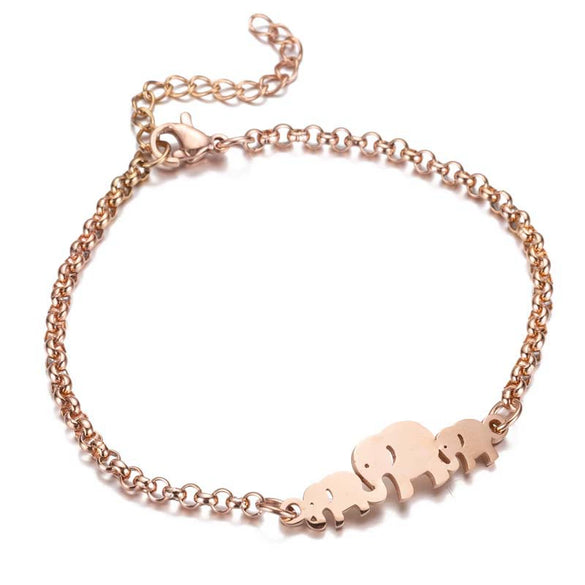 Women's Stainless Steel Butterfly Snowflake Elephant Love Couple Moon Star Bracelet With Electroplating Patterned With Animals And Zodiac