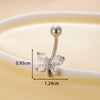 Women's Stainless Steel Butterfly Zircon Belly Button Ring Electroplated Fashion Abdominal Puncture Jewelry