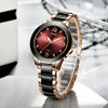Women's Stainless Steel Case Ceramic Strap Round Dial Fashion Watch