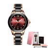 Women's Stainless Steel Case Ceramic Strap Round Dial Fashion Watch