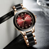 Women's Stainless Steel Case Ceramic Strap Round Dial Fashion Watch