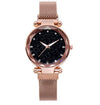 Women's Stainless Steel Casual Creative Starry Sky Magnet Strap Round Dial Watch