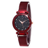 Women's Stainless Steel Casual Creative Starry Sky Magnet Strap Round Dial Watch