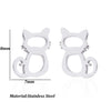 Women's Stainless Steel Cat Animal Earrings And Necklace Set Cute Hollow Design Electroplated Jewelry