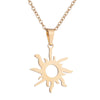 Women's Stainless Steel Celestial Necklace And Earrings Set With Hollow Sun Pendant Stars Moon And Cloud Motifs Electroplated Simple Natural Jewelry
