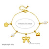 Women's Stainless Steel Chain Bracelet With Bow Tie And Heart Shape Pattern Electroplated