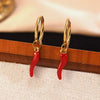 Women's Stainless Steel Chili Necklace And Earrings Jewelry Set Electroplated Fruit Design Light Luxury Fashion Accessories