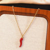 Women's Stainless Steel Chili Necklace And Earrings Jewelry Set Electroplated Fruit Design Light Luxury Fashion Accessories