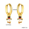 Women's Stainless Steel Christmas Snowman Pendant Earrings With Electroplated Finish And Cute Festive Design