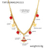 Women's Stainless Steel Christmas Tree Jewelry Set With Enamel Glaze And Zircon Inlay Necklace Bracelet And Earrings