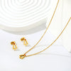 Women's Stainless Steel Christmas Tree Necklace And Earrings Set With Hollow Oil Drip Design Electroplated Fashion Jewelry