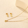 Women's Stainless Steel Christmas Tree Necklace And Earrings Set With Hollow Oil Drip Design Electroplated Fashion Jewelry