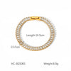 Women's Stainless Steel Clavicle Chain Jewelry With Inlaid Zircon And Geometric Pattern