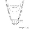 Women's Stainless Steel Clavicle Chain Necklace With Polishing Treatment And Letters Numbers Text Pendant