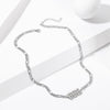 Women's Stainless Steel Clavicle Chain Necklace With Polishing Treatment And Letters Numbers Text Pendant