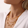 Women's 316L Stainless Steel Clavicle Necklace With Multicolor Rhinestone Tassel And Moon Pendant Electroplated With 18K Real Gold Geometric Light Luxury Style